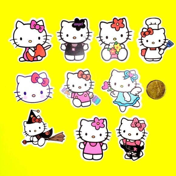 3/$20 Brand New 10x Sanrio Hello Kitty Waterproof Stickers w - Picture 1 of 1